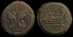 Cr. 206/2 "SAFRA"(Spurius Afranius?) series Æ as, 150 BC