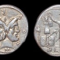 Cr. 281/1 M. Furius L.f. Philus, AR denarius, 119 B.C.
