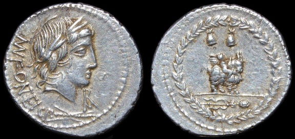 Cr. 353/1a Mn. Fonteius C.f. AR denarius, 85 BC