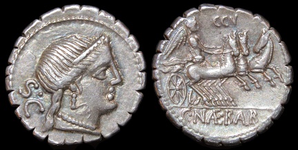 Cr. 382/1b C. Naevius Balbus AR Serrate denarius, 79 B.C.