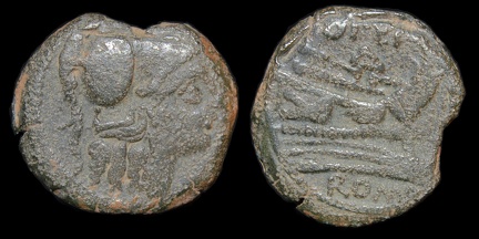 Cr. 190/3 "OPEI" series Æ triens(Q. Opimius?), 169-158 B.C., Rome mint