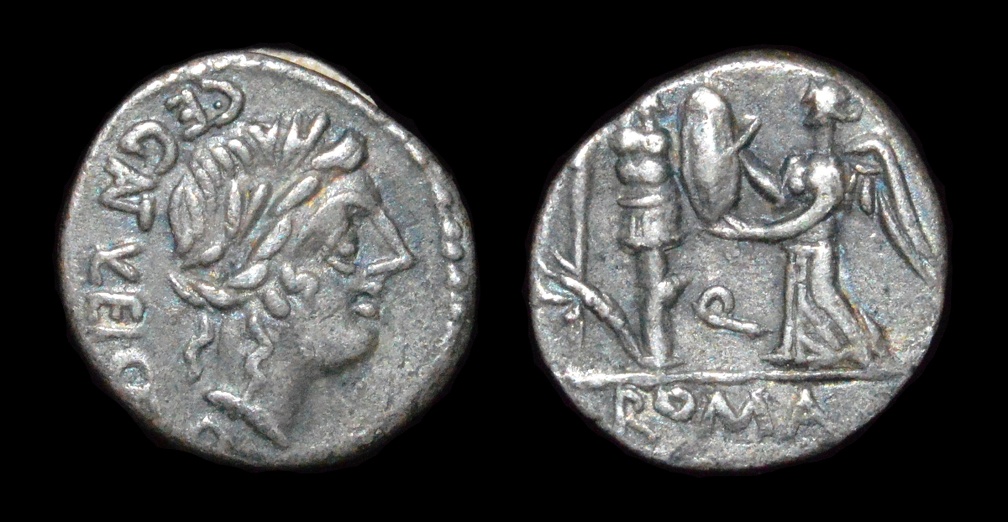Cr. 333/1 C. Egnatuleius AR quinarius, 97 B.C., Rome mint