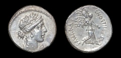 Cr. 448/1a var L Hostilius Saserna AR Denarius, 48 B.C., Rome mint