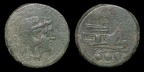 Cr. 41/8b McCabe A1 Anon post-semilibral Æ quadrans, 215-212 B.C., Rome mint