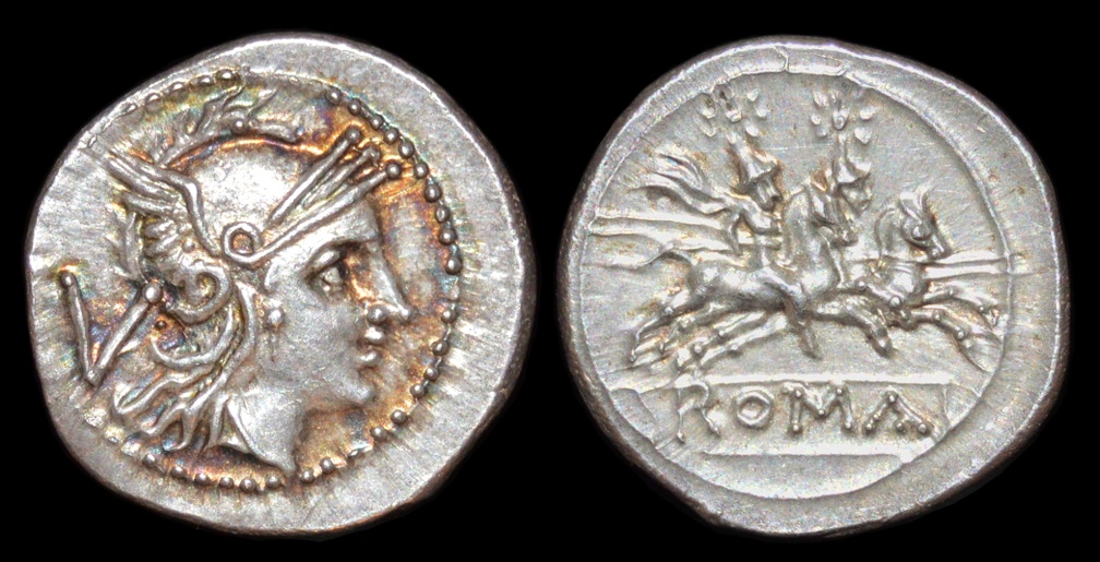 Cr. 45/2 anonymous quinarius, after 211 B.C., uncertain mint