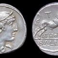 Cr. 316/1 L THORIVS BALBUS AR denarius, 105 BC