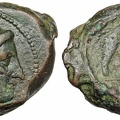 Cr. 16/1a "Goddess/Lion" double-ltira(or semuncia), after 264 BC, Southern Italian mint