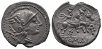 Cr. 111/1 "AL" denarius var, unfinished monogram, after 208 B.C.