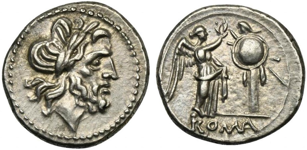 Cr. "91A" Anonymous AR Victoriatus, after 212 BC, uncertain mint