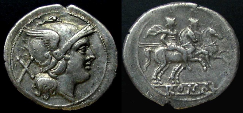 Cr. 44/5 IX.24/Group 6, Anonymous denarius, after 211 BC
