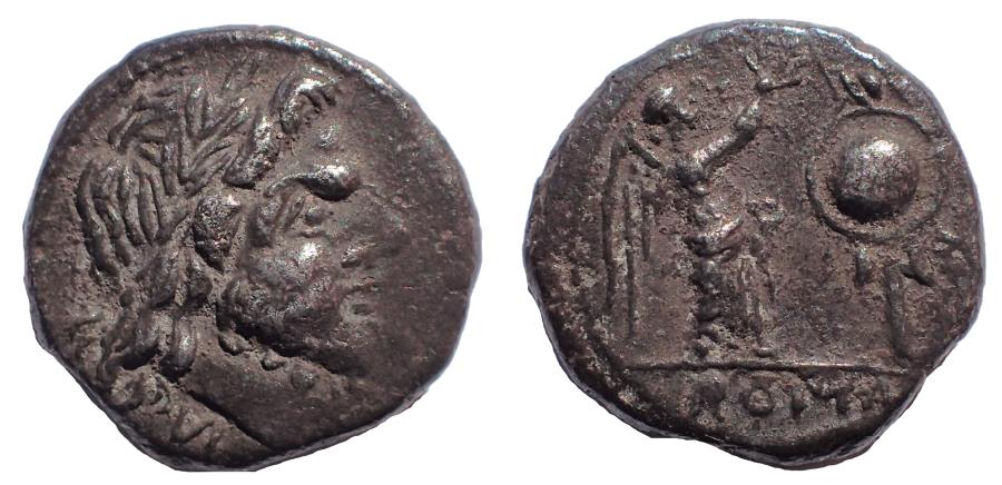 Cr. 94/1 "ᴎ" Victoriatus, Campanian mint, 211-208 BC
