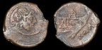 Cf. Cr 56/3 Æ Semis, overstruck, after 211 BC