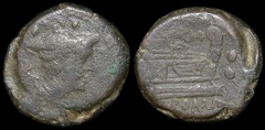 Cr. 142/5 "Bull and MD"(Marcus Durmius?) series Æ Sextans, 189-180 B.C.
