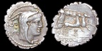 Cr. 379/2 L. Procilius AR denarius serratus, 80 B.C.
