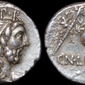 Cr. 393/1a Cn. Lentulus, quaestor, AR denarius, 76-75 B.C. Spanish(?) mint