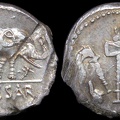 Cr. 443/1 Julius Caesar AR denarius, 49-48 B.C., military mint