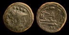 Cr. 69/4 "Corn-ear and KA" series Æ triens, 207-206 B.C., Sicilian mint