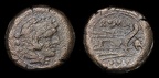 Cr. 118/4 "Helmet" series Æ quadrans, 206-195 B.C., Rome mint