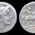 Cr. 68/1a corn-ear denarius, Sicily, 211-208 BC
