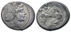 Cr. 42/1 "grain-ear" quadrigatus, 214-212 BC, Sicily