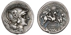 Cr. 46/1 Anonymous denarius, after 211 BC, uncertain mint