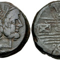 Cr. 191/1 VAL Æ As, 169-158 BC, Rome