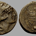 Cr. 99/6 - P2.6 - "P" series quadrans, 211-206 BC, Canusium outstep mint