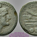 Cr. 97/13d T2.2b "L" series Mercury-headed quadrans, 214-211 BC, Luceria outstep