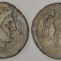 Cr. 89/1a "Club" victoriatus, circa 208 B.C., Apulian mint