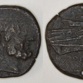 Cr. 99/10 - P4.1 - Anonymous P-CA Quartuncial Æ As, 211-206 BC, Canusium outstep