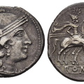 Cr. 75/1b C AL Denarius, 209-208 BC, Sicilian mint